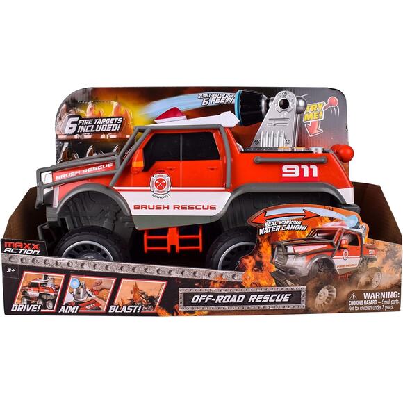 Fire Rescue Firetruck w/ Shooting Water Cannon Lights Sounds Motorized Drive - Picture 2 of 8